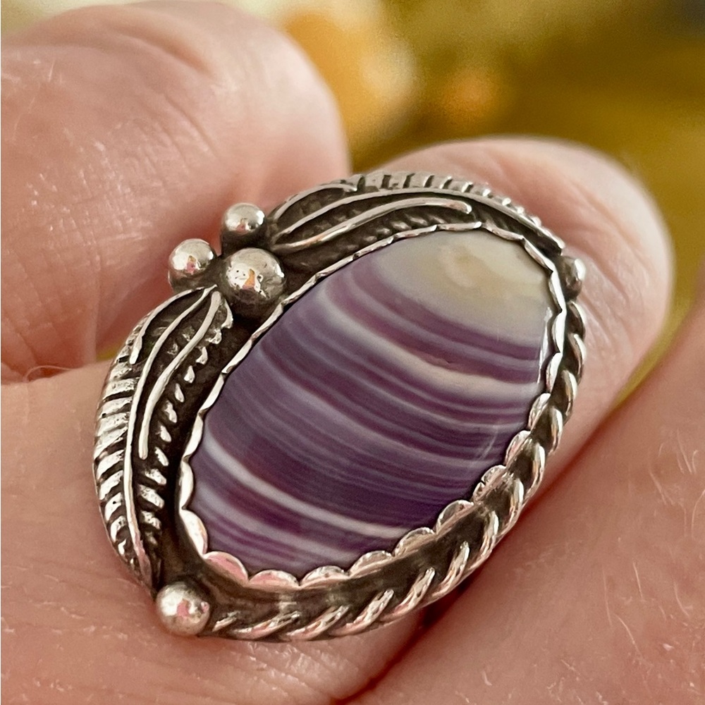 Vintage Sterling Silver Wampum Ring
